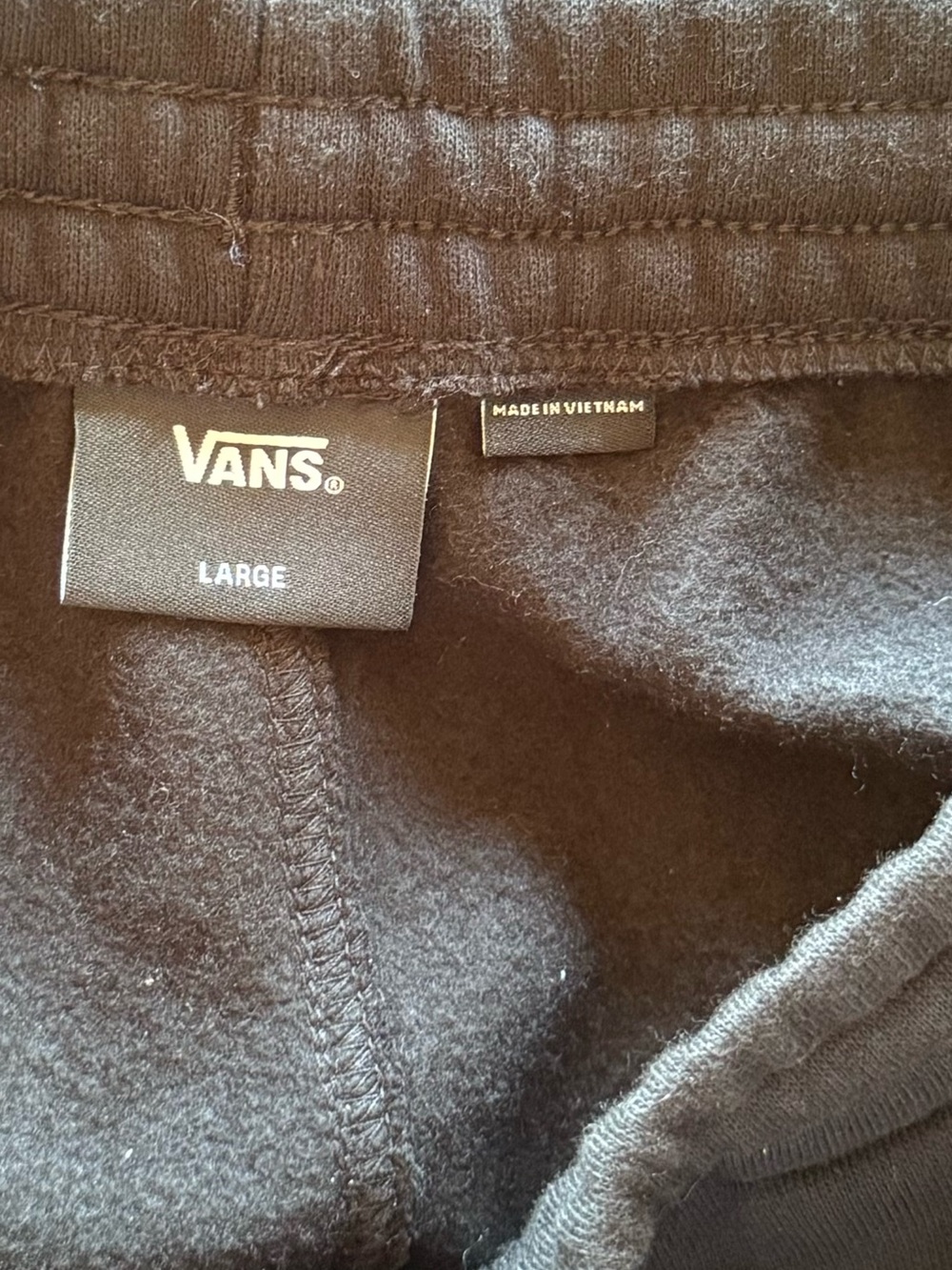 Vans Boys Youth Large 12 14 Basic Check Fleece Jogger Sweatpants Black NWT - Picture 5 of 6